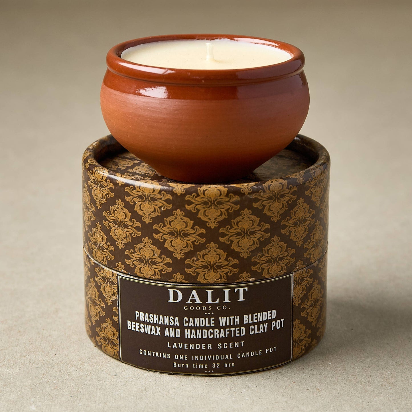 Glazed Beeswax Terracotta Candle