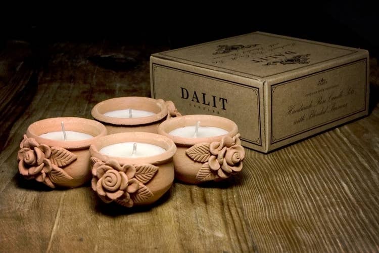 Handmade Rose Terracotta Pot Candles - Sravanthi