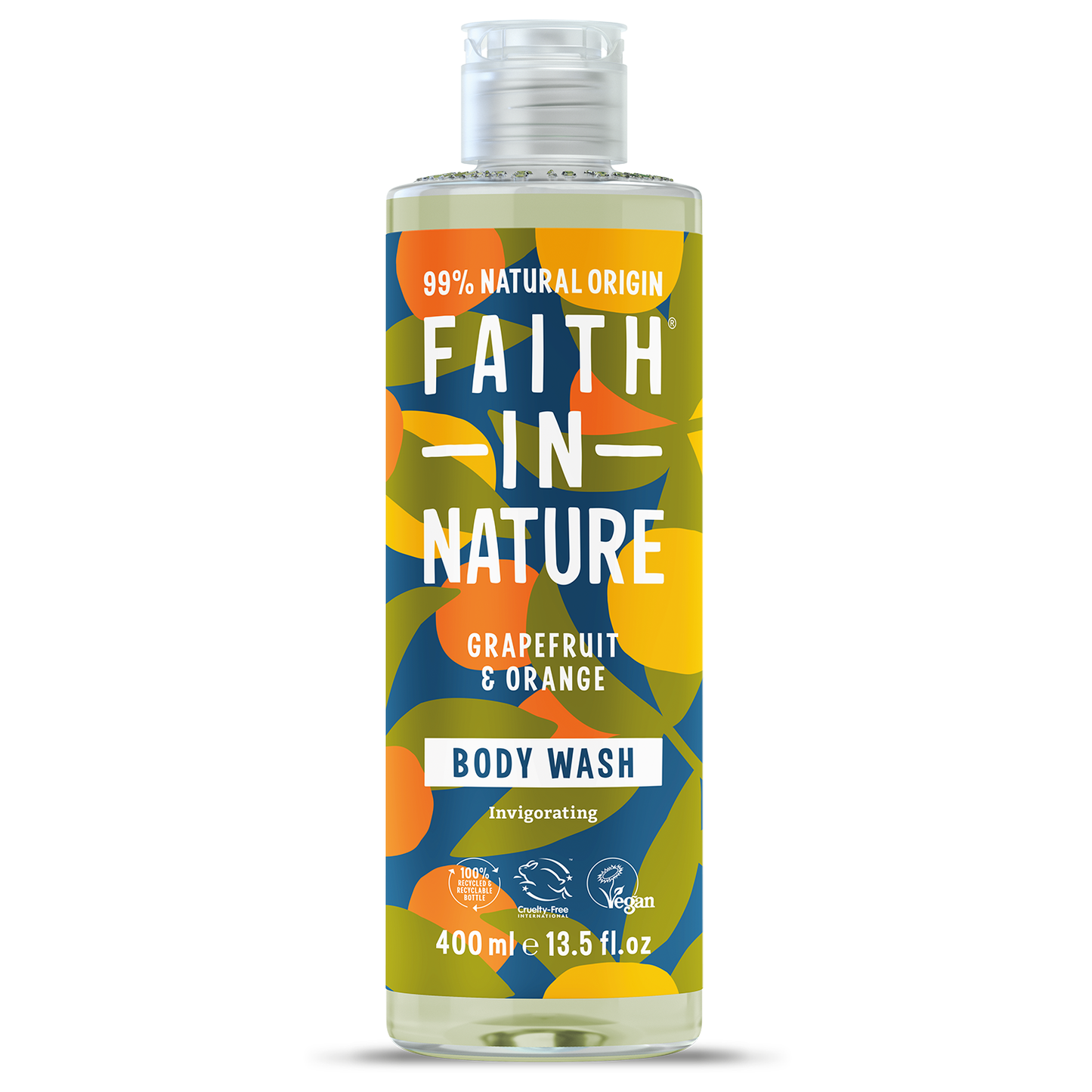Image of Faith in Nature Grapefruit and Orange body wash bottle.