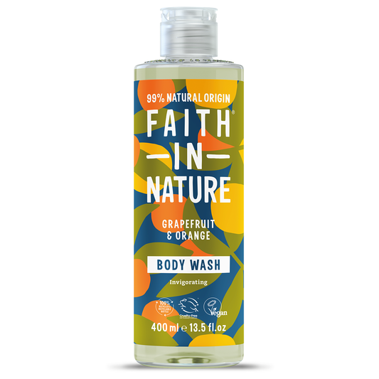 Image of Faith in Nature Grapefruit and Orange body wash bottle.