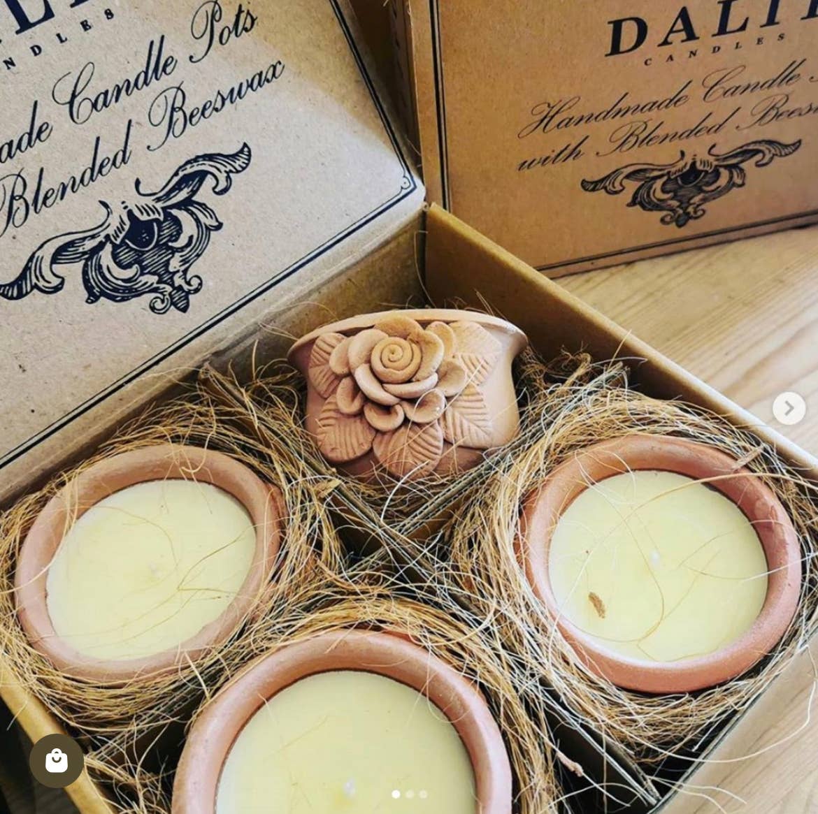 Handmade Rose Terracotta Pot Candles - Sravanthi