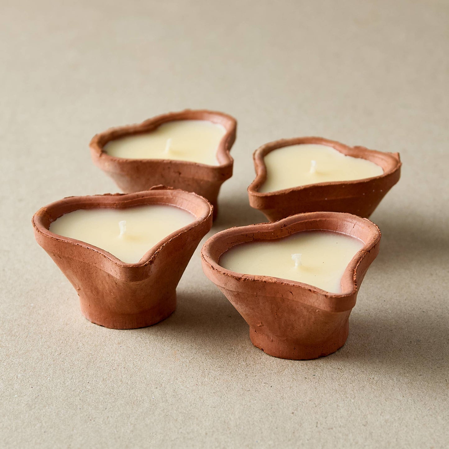 Heart-Shaped Terracotta Candles - Priya